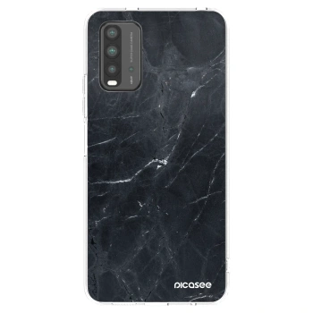 Picasee Xiaomi Redmi 9T Hülle - Schwarzes Silikon - Black marble