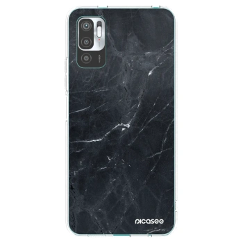 Picasee Xiaomi Redmi Note 10 5G Hülle - Transparentes Silikon - Black marble