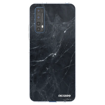Picasee Realme 7 Hülle - Transparentes Silikon - Black marble