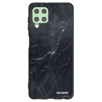 Picasee Samsung Galaxy A22 A225F 4G Hülle - Schwarzes Silikon - Black marble