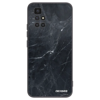 Picasee Xiaomi Redmi 10 Hülle - Schwarzes Silikon - Black marble