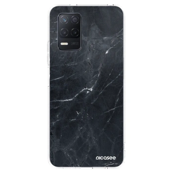 Picasee Realme 8 5G Hülle - Transparentes Silikon - Black marble
