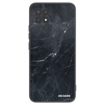 Picasee Realme 8i Hülle - Schwarzes Silikon - Black marble