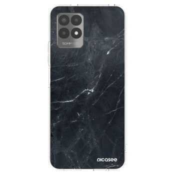 Picasee Realme 8i Hülle - Transparentes Silikon - Black marble