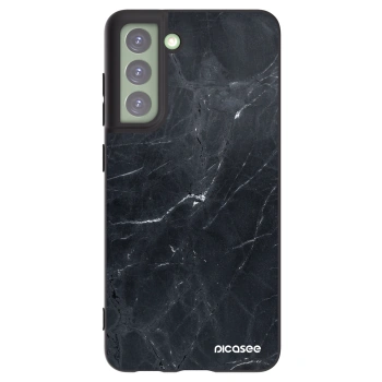 Picasee Samsung Galaxy S21 FE 5G Hülle - Schwarzes Silikon - Black marble