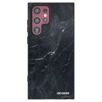 Picasee Samsung Galaxy S22 Ultra 5G Hülle - Schwarzes Silikon - Black marble