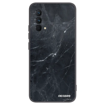 Picasee Realme GT Master Edition 5G Hülle - Schwarzes Silikon - Black marble