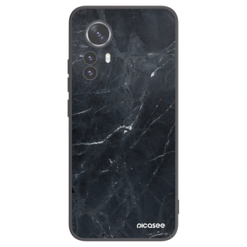 Picasee Xiaomi 12 Pro Hülle - Schwarzes Silikon - Black marble