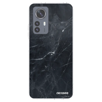 Picasee Xiaomi 12 Pro Hülle - Transparentes Silikon - Black marble