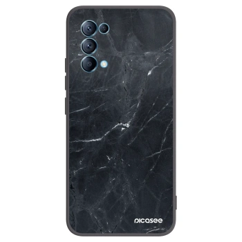 Picasee OPPO Reno 5 5G Hülle - Schwarzes Silikon - Black marble