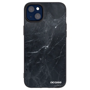 Picasee Apple iPhone 14 Plus Hülle - Schwarzes Silikon - Black marble