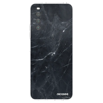 Picasee Sony Xperia 10 IV 5G Hülle - Transparentes Silikon - Black marble