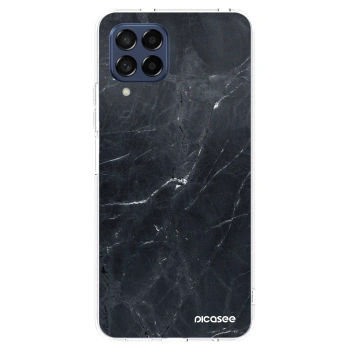 Picasee Samsung Galaxy M53 5G Hülle - Transparentes Silikon - Black marble