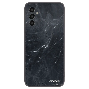 Picasee Samsung Galaxy M13 M135F Hülle - Schwarzes Silikon - Black marble