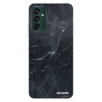 Picasee Samsung Galaxy M13 M135F Hülle - Transparentes Silikon - Black marble