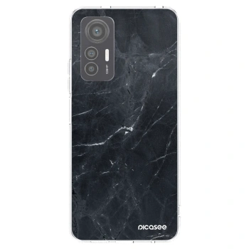 Picasee Xiaomi 12 Lite Hülle - Transparentes Silikon - Black marble