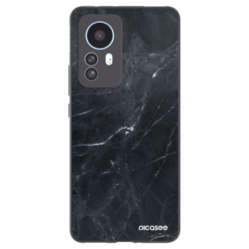 Picasee Xiaomi 12T Pro Hülle - Schwarzes Silikon - Black marble