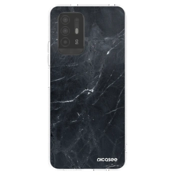 Picasee OPPO A94 5G Hülle - Transparentes Silikon - Black marble