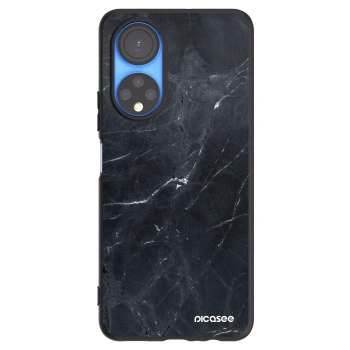 Picasee Honor X7 Hülle - Schwarzes Silikon - Black marble