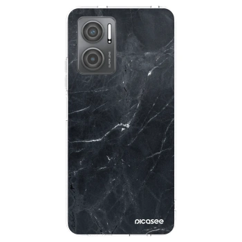 Picasee Xiaomi Redmi 10 5G Hülle - Transparentes Silikon - Black marble