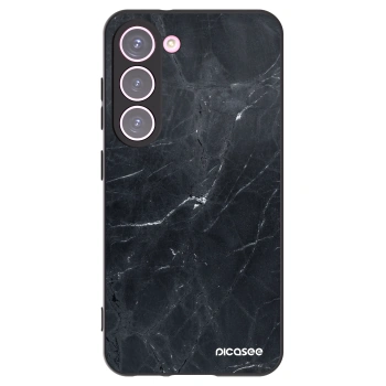 Picasee Samsung Galaxy S23 5G Hülle - Schwarzes Silikon - Black marble