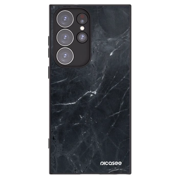 Picasee Samsung Galaxy S23 Ultra 5G Hülle - Schwarzes Silikon - Black marble