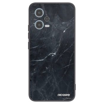 Picasee Xiaomi Redmi Note 12 5G Hülle - Schwarzes Silikon - Black marble