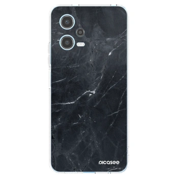 Picasee Xiaomi Redmi Note 12 5G Hülle - Transparentes Silikon - Black marble