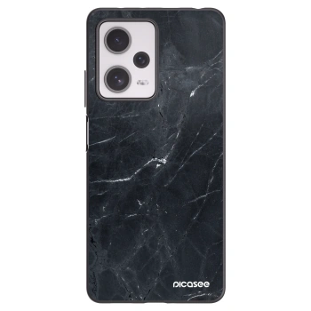 Picasee Xiaomi Redmi Note 12 Pro+ 5G Hülle - Schwarzes Silikon - Black marble