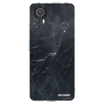 Picasee Xiaomi Redmi Note 12S Hülle - Transparentes Silikon - Black marble