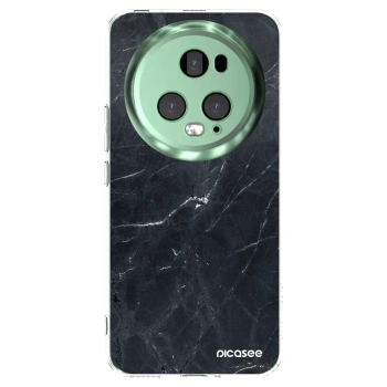 Picasee Honor Magic5 Pro Hülle - Transparentes Silikon - Black marble
