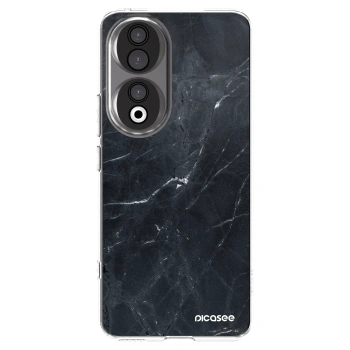 Picasee Honor 90 5G Hülle - Transparentes Silikon - Black marble