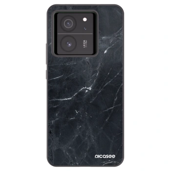 Picasee Xiaomi 13T Hülle - Schwarzes Silikon - Black marble