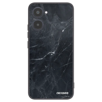 Picasee Realme 10 4G Hülle - Schwarzes Silikon - Black marble