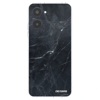 Picasee Realme 10 4G Hülle - Transparentes Silikon - Black marble