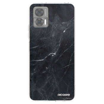 Picasee Motorola Edge 30 Neo Hülle - Transparentes Silikon - Black marble