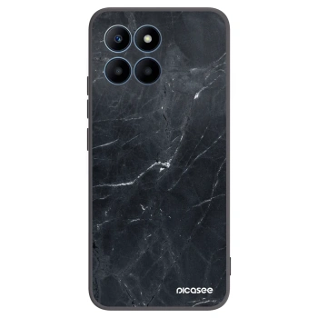 Picasee Honor 70 Lite Hülle - Schwarzes Silikon - Black marble