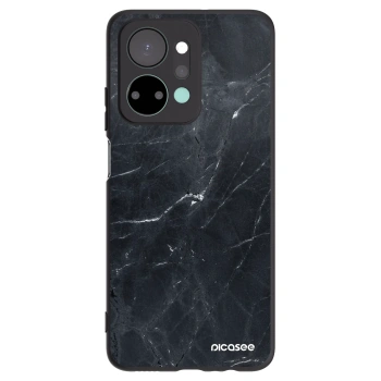 Picasee Honor X7a Hülle - Schwarzes Silikon - Black marble