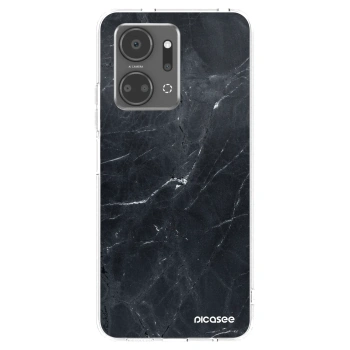 Picasee Honor X7a Hülle - Transparentes Silikon - Black marble
