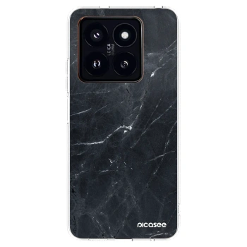 Picasee Xiaomi 14 Pro Hülle - Transparentes Silikon - Black marble