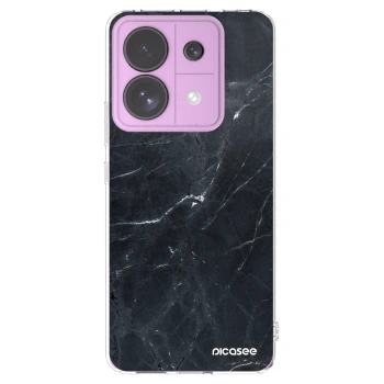 Picasee Xiaomi Redmi Note 13 Pro 5G Hülle - Transparentes Silikon - Black marble