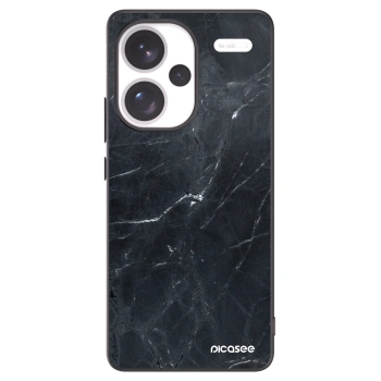 Picasee Xiaomi Redmi Note 13 Pro+ 5G Hülle - Schwarzes Silikon - Black marble
