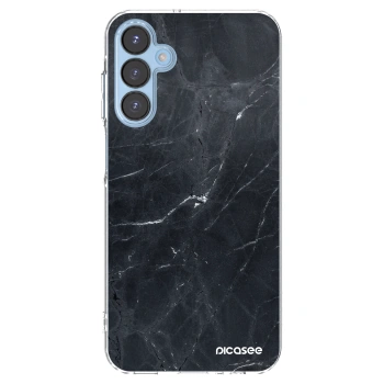 Picasee Samsung Galaxy A15 A156B 5G Hülle - Transparentes Silikon - Black marble