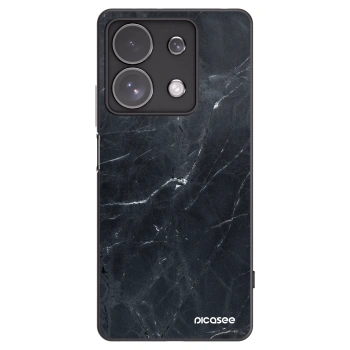 Picasee Xiaomi Redmi Note 13 Pro 4G Hülle - Schwarzes Silikon - Black marble