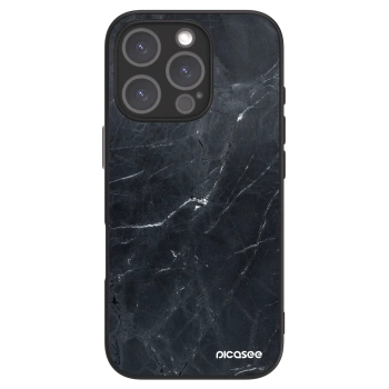 Hülle für Apple iPhone 16 Pro - Black marble