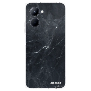 Picasee Realme C33 (2023) Hülle - Transparentes Silikon - Black marble