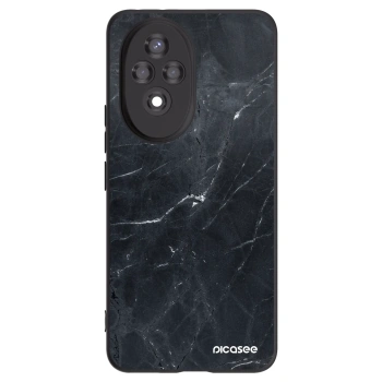 Picasee Honor 200 Pro 5G Hülle - Schwarzes Silikon - Black marble