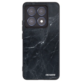 Picasee Xiaomi 14T Pro Hülle - Schwarzes Silikon - Black marble