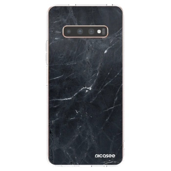 Picasee Samsung Galaxy S10 Plus G975 Hülle - Transparentes Silikon - Black marble