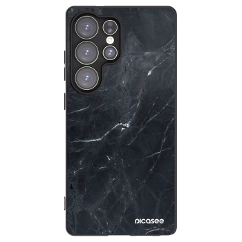 Picasee Samsung Galaxy S25 Ultra 5G Hülle - Schwarzes Silikon - Black marble